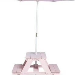 Woodlii Picknickbord Med Parasoll, Rosa
