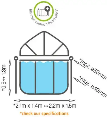 EXIT Pool Kupol 220x150cm 4 EXIT Pool Kupol 220x150cm - Bilde 4