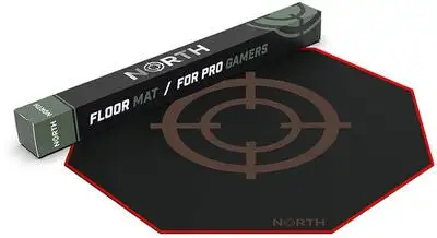 NORTH Pro Gaming Gulvmatte 100 Cm, Svart/Rød 1 NORTH Pro Gaming Gulvmatte 100 Cm, Svart/Rød
