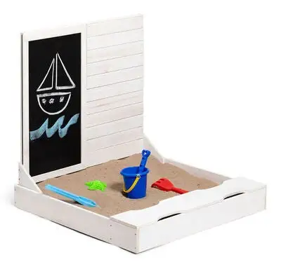 Woodlii Sandkasse Med Krittavle, Hvit 2 Woodlii Sandkasse Med Krittavle, Hvit - Bilde 2