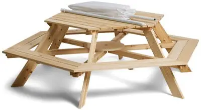 JLY Piknikbord Med Parasoll, Nature 4 JLY Piknikbord Med Parasoll, Nature - Bilde 4