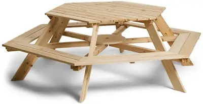 JLY Piknikbord Med Parasoll, Nature 5 JLY Piknikbord Med Parasoll, Nature - Bilde 5