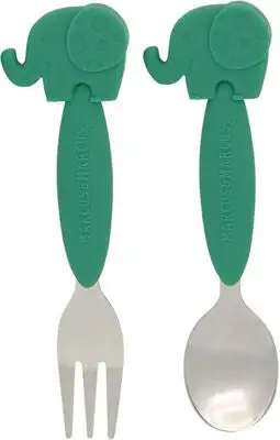 Marcus & Marcus Ollie Elefant Bestikksett, Grønn 1 Marcus & Marcus Ollie Elefant Bestikksett, Grønn